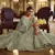 Green embroidered net Semi Stitched bridal lehenga