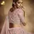 Pink embroidered net Semi Stitched bridal lehenga