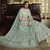 Sky-blue dori embroidered net Semi Stitched bridal lehenga