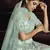 Sky-blue dori embroidered net Semi Stitched bridal lehenga
