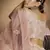 Peach dori embroidered net Semi Stitched bridal lehenga