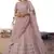Baby-pink thread embroidery organza Semi Stitched bridal lehenga