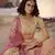 Beige thread embroidery organza Semi Stitched bridal lehenga