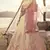 Beige thread embroidery organza Semi Stitched bridal lehenga