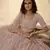 Peach thread embroidered organza Semi Stitched bridal lehenga