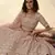 Peach thread embroidered organza Semi Stitched bridal lehenga