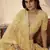 Yellow thread embroidered organza Semi Stitched bridal lehenga