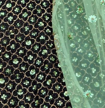 Black Fur Imported And Lime-Green Color Sequin Embroidered Lehenga Choli With Dupatta 4