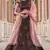 Black sequins embroidered Fur imported Semi Stitched bridal lehenga