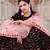 Black sequins embroidered Fur imported Semi Stitched bridal lehenga