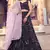 Black Sequins embroidered Fur imported Semi Stitched bridal lehenga