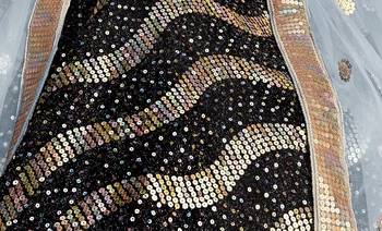 Mesmerizing Black Fur Imported Fabric and Golden Color Sequin Embroidered Party wear Lehenga choli 4