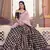 Black-pink sequins embroidered silk Semi Stitched bridal lehenga