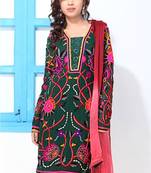 Forest Green Embroidery Suit with Sequin work