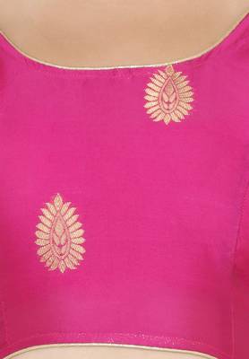 Pink self design art silk semi stitched lehenga choli 4