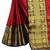 Red Cotton Silk Saree With Golden Border With Blouse