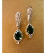 Stunning Party Wear White :: Green AD Danglers