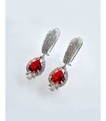 Stunning Party Wear White :: Red AD Danglers