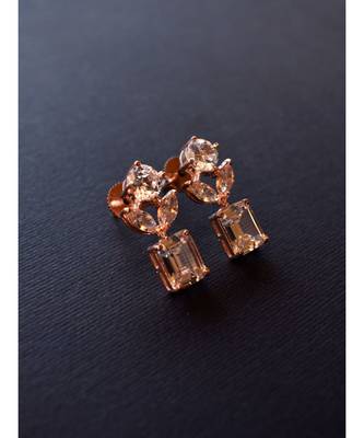 Elegant CZ Stud in Rose Gold 1