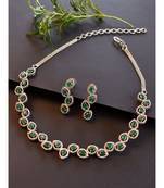 Gorgeous Necklace Set in Green :: White CZ St1s