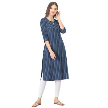 Blue printed rayon kurtas-and-kurtis 1