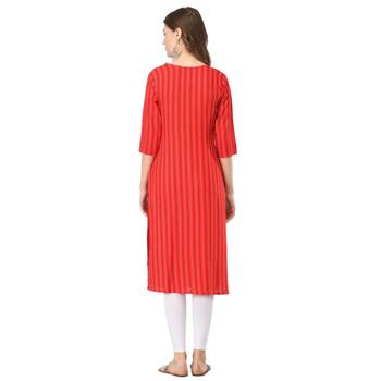 Red printed rayon kurtas-and-kurtis 2