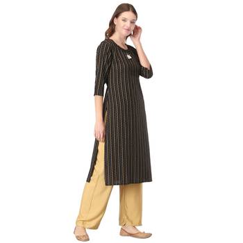 Black printed rayon kurtas-and-kurtis 4