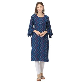Blue printed rayon kurtas-and-kurtis 1