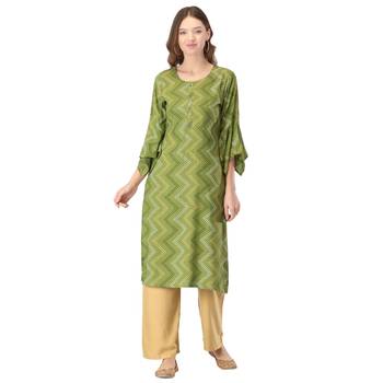 Green printed rayon kurtas-and-kurtis 1