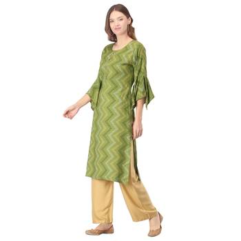 Green printed rayon kurtas-and-kurtis 3