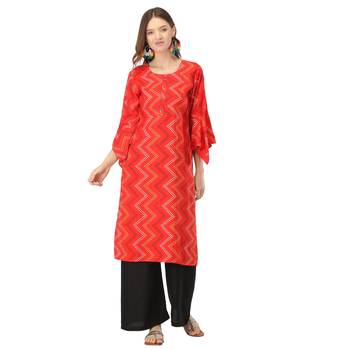 Red printed rayon kurtas-and-kurtis 1