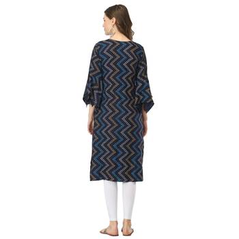 Blue printed rayon kurtas-and-kurtis 2