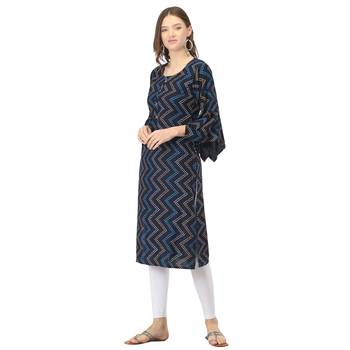 Blue printed rayon kurtas-and-kurtis 3