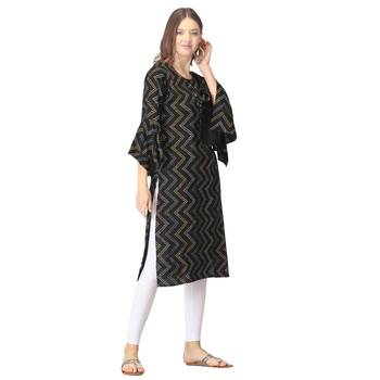 Black printed rayon kurtas-and-kurtis 4