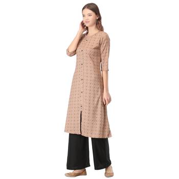 Brown printed rayon kurtas-and-kurtis 3