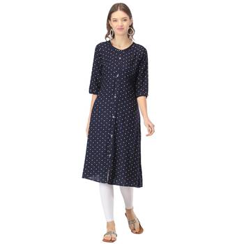 Blue printed rayon kurtas-and-kurtis 1