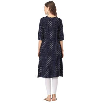 Blue printed rayon kurtas-and-kurtis 2