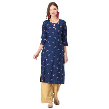 Blue printed rayon kurtas-and-kurtis 1