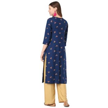 Blue printed rayon kurtas-and-kurtis 2