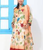 Floral Printed Atomic Tangerine, Red Teal Green Suit