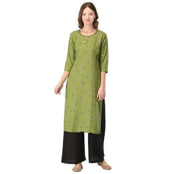 Green printed rayon kurtas-and-kurtis 1