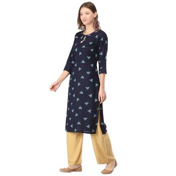Blue printed rayon kurtas-and-kurtis 3