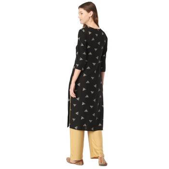 Black printed rayon kurtas-and-kurtis 2
