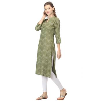 Green printed rayon kurtas-and-kurtis 3
