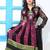 Black and Pink faux georgette printed suit