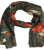 Cotton Printed Women's Stole  Grey