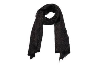 Crinkled Cotton Mesh Sparkling Women's Stole  Black 1