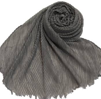 Crinkled Cotton Mesh Sparkling Women's Stole  Grey 1