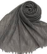Crinkled Cotton Mesh Sparkling Women's Stole  Grey
