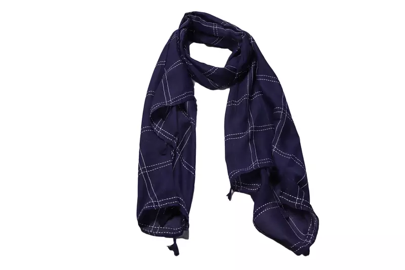 Most Sold Designer Printed Grid Stole  Blue